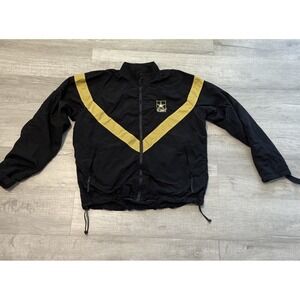 US Army Jacket Unisex Medium Black Yellow Full Zip Physical Fitness Uniform AFPU